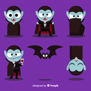 Diseño gratuito para Halloween murciélagos y vampiros